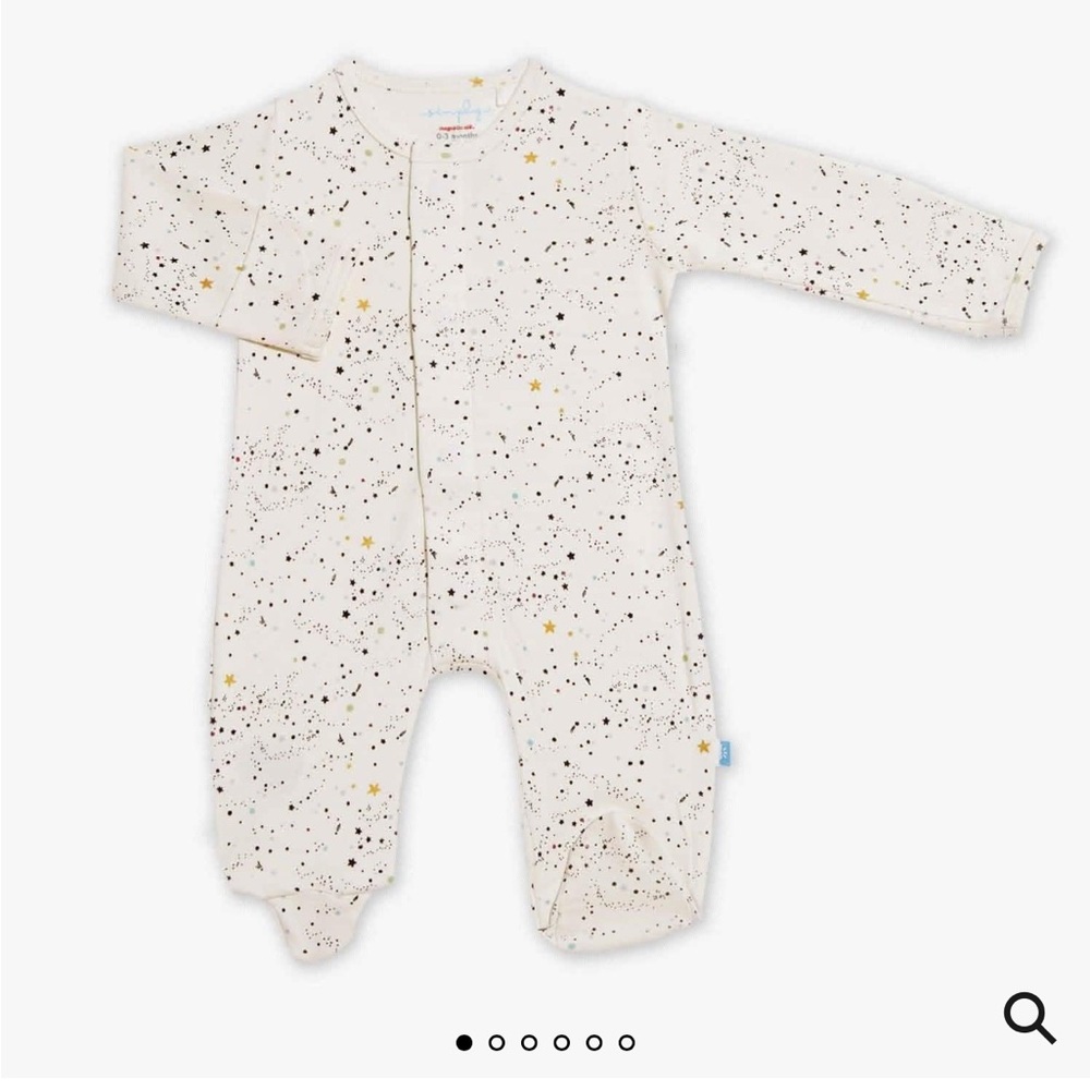 Magnetic Me Cream Starry Footie 6-9m NEW